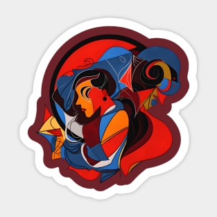 Picasso Style Nomadic Tribe Sticker